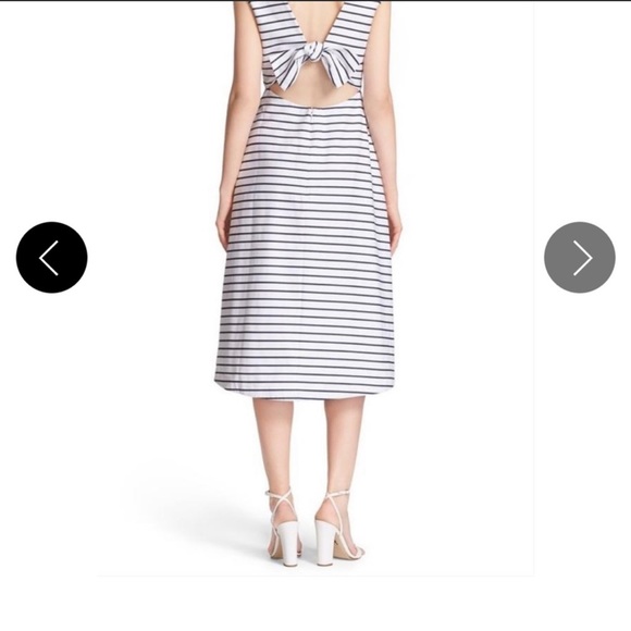 Brand new size 8 Kate Spade tie back a line midi dress in black and white - Picture 5 of 8